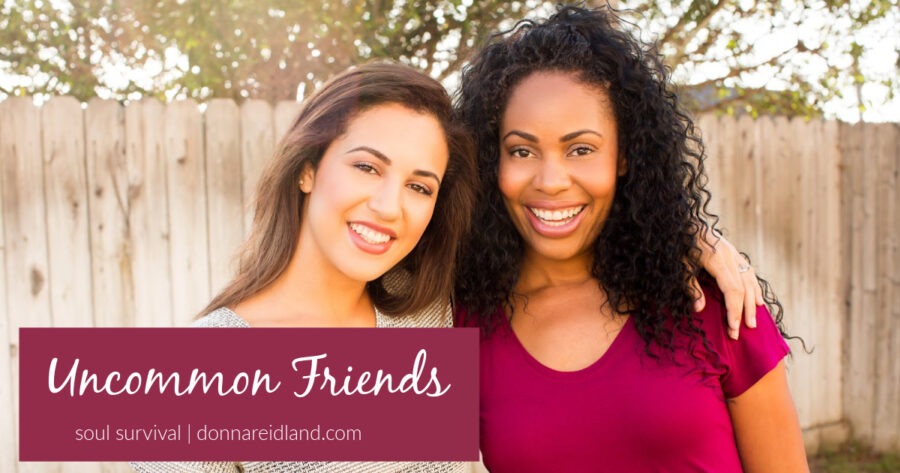 Two female friends with text that reads, Uncommon Friends