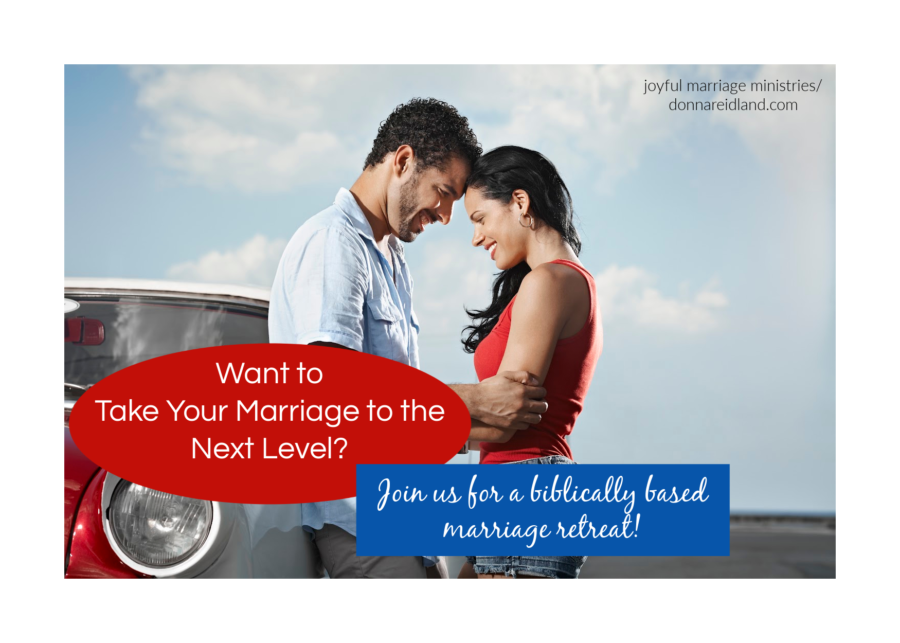 Attractive young couple standing in front of a red convertible with text that reads, Take Your Marriage to the Next Level