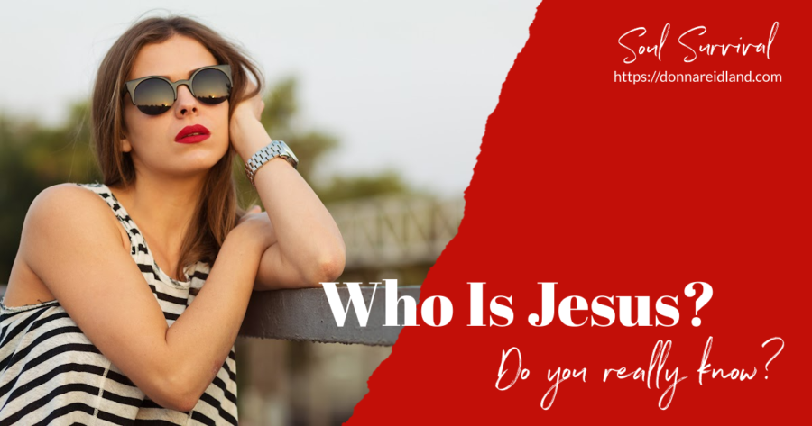 Stylish woman leaning against a fence with sun glasses with text that reads, Do you really know? Who is Jesus?