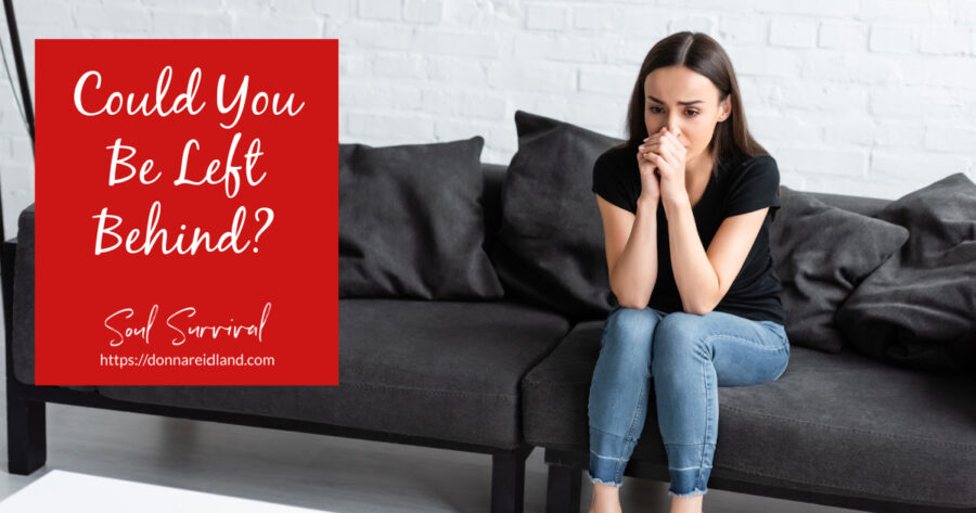 Depressed woman sitting alone on a black sofa, Could You Be Left Behind?
