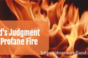 Flames on a black background with text that reads, God's Judgment on Profane Fire