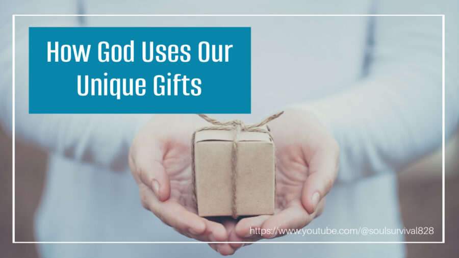 Small gift held in open hands with text that reads, How God Uses Our Unique Gifts