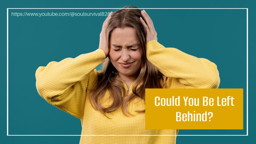 Woman with long blond hair and a mustard colored sweater with text that reads, Could You Be Left Behind?