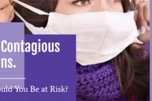 Collage of women with surgical masks and text that reads, 5 Contagious Sins. Could You Be at Risk?