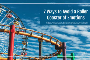 Roller coaster against a blue sky with text that reads, 7 Ways to Avoid a Roller Coaster of Emotions