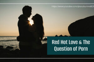 Romantic couple on the beach with text that reads, Red Hot Love & the Question of Porn.