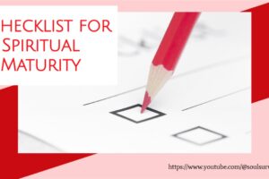 Red pencil checking boxes on a list with text that reads, A Checklist for Spiritual Maturity