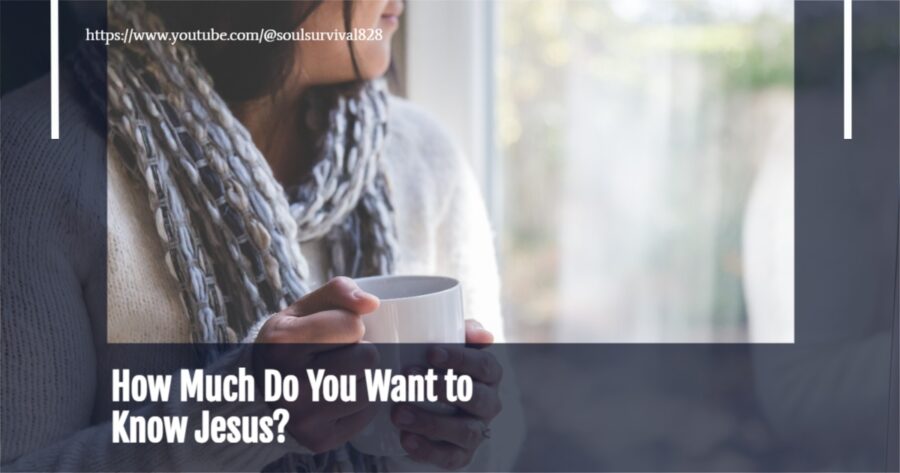 Young woman looking out the window with a thoughtful look on her face and text that reads, How Much Do You Want to Know Jesus?