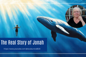 A man underwater with a whale looming over him and text that reads, 7 Trumpet Judgments & the Real Story of Jonah