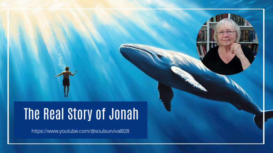 A man underwater with a whale looming over him and text that reads, 7 Trumpet Judgments & the Real Story of Jonah