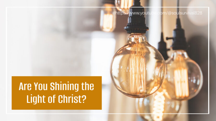 Beautiful gold swag lights with text that reads, Are You Shining the Light of Christ?