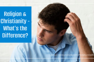 Young man scratching his head with text that reads, Religion & Christianity: What's the Difference?