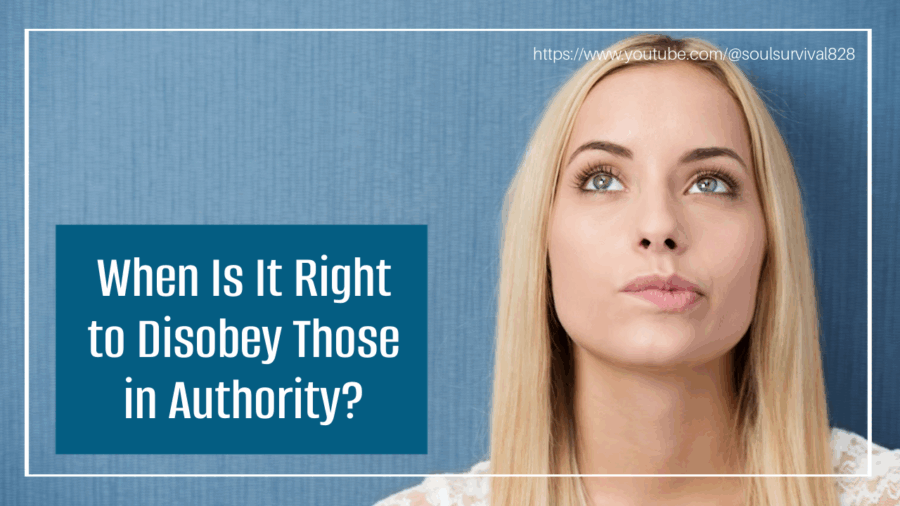 Blond woman biting her lip and looking off into the distance with text that reads, When Is It Right to Disobey Those in Authority?