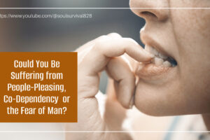 Stressed out woman biting her nails with text that reads, Could You Be Suffering from People Pleasing or the Fear of Man?