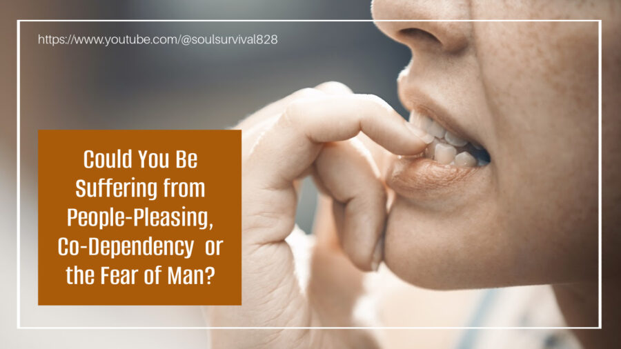 Stressed out woman biting her nails with text that reads, Could You Be Suffering from People Pleasing or the Fear of Man?