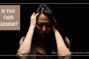 Distraught woman with her hands up to her head with text that reads, Is Your Faith Genuine?