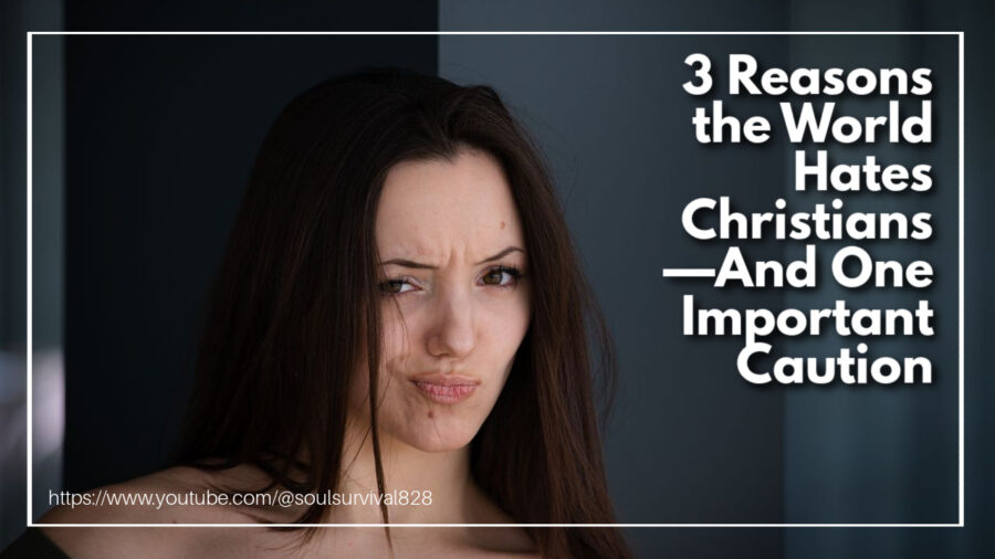 Scowling woman with long dark hair and text that reads: 3 Reasons the World Hates Christians—And One Important Caution