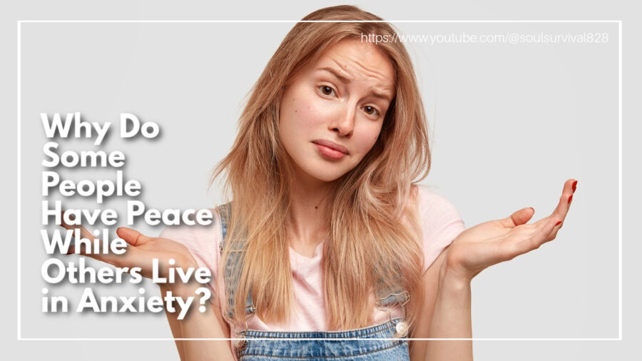 Young woman shrugging her shoulders with a concerned expressiong with text that reads: Why Do Some People Have Peace While Others Live in Anxiety?