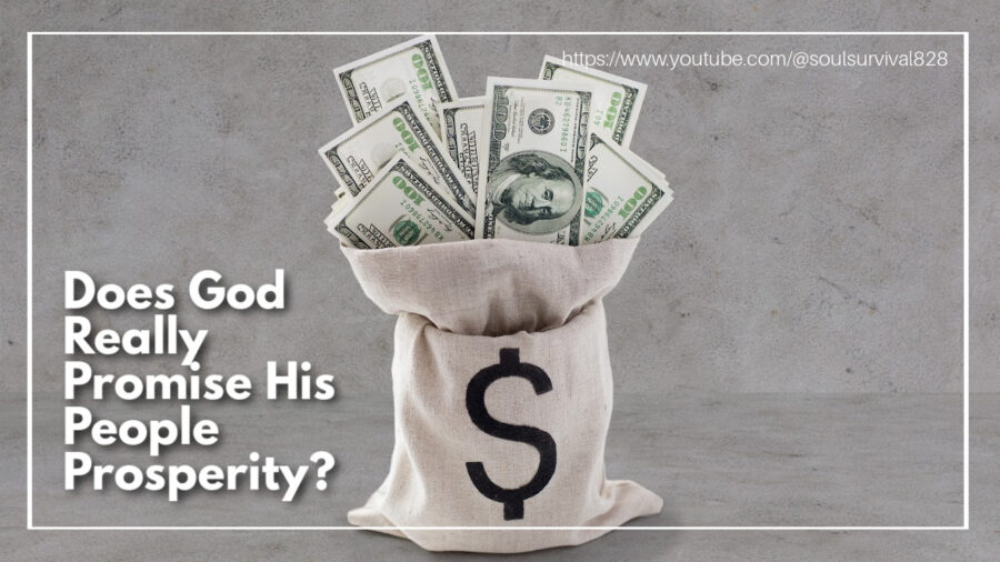 Bag of money with text that reads: Does God Really Promise His People Prosperity?