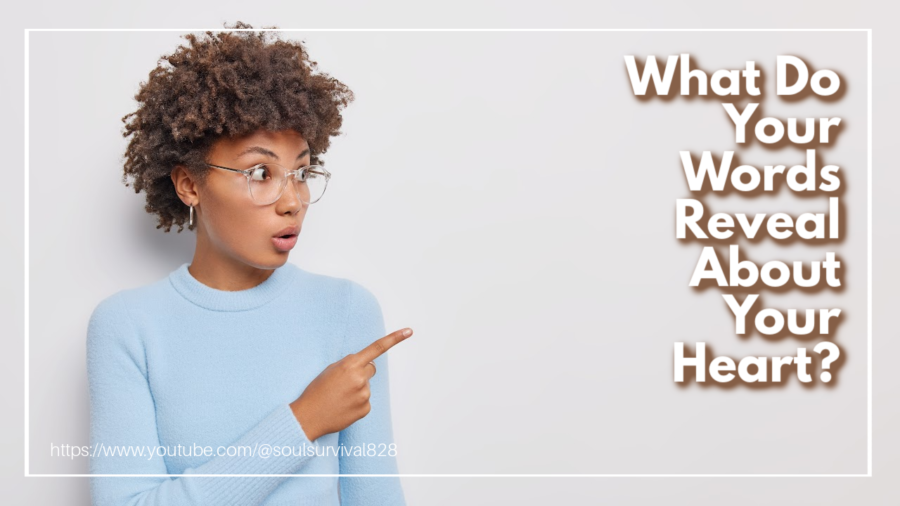 Young African-American woman pointing with text that reads: What Do Your Words Reveal About Your Heart?
