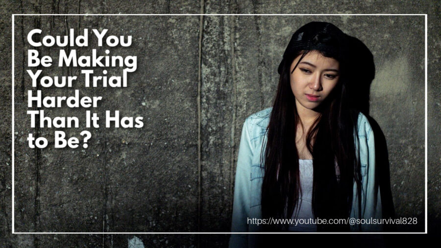 Sad young woman leaning against a dark wall with text that reads: Could You Be Making Your Trial Harder Than It Has to Be?