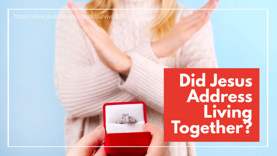 Woman rejecting marriage proposal with text that reads, What's Wrong with Living Together?