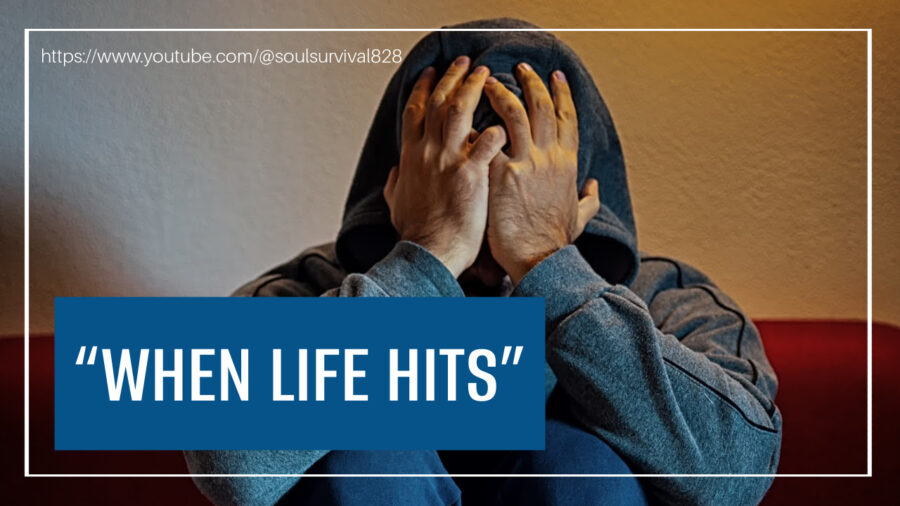 Distressed woman with her hands up to her face
