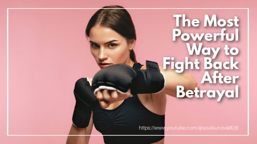 Female boxer against a pink background with text that reads: The Most Powerful Way to Fight Back After Betrayal