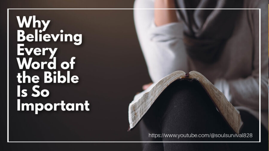Woman with an open bible on her lap with text that reads: Why Believing Every Word of the Bible Is So Important