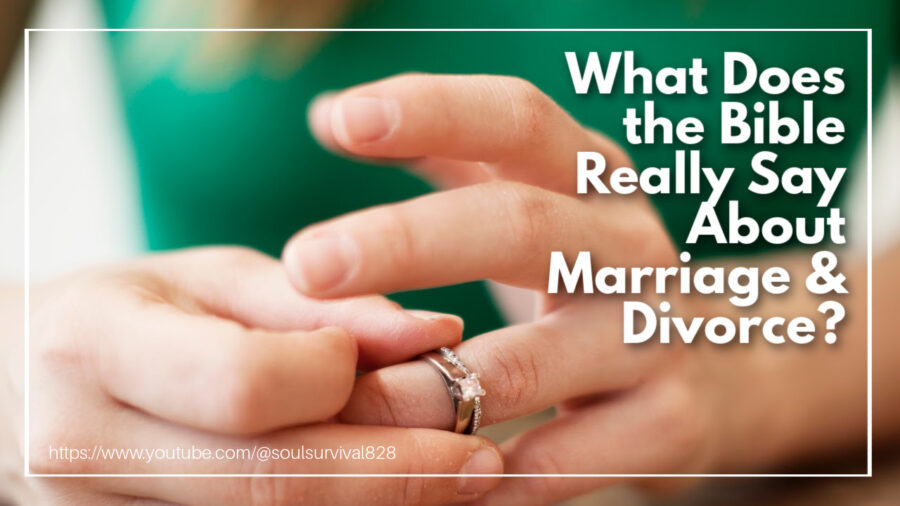 Woman playing with you wedding right with text that reads: What Does the Bible Really Say About Marriage & Divorce?