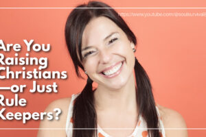 Smiling teenage girl looking very proud of herself with text that reads: Are You Raising Christians—or Just Rule Keepers?