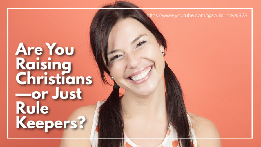 Smiling teenage girl looking very proud of herself with text that reads: Are You Raising Christians—or Just Rule Keepers?